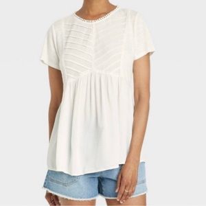 Knox Rose free people inspired peasant mixed panel top